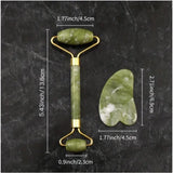 Natural Jade Gua Sha & Roller Set